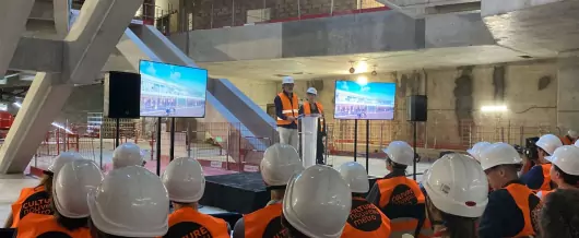 Visite du chantier de la gare de Gonesse le 16 janvier 2025